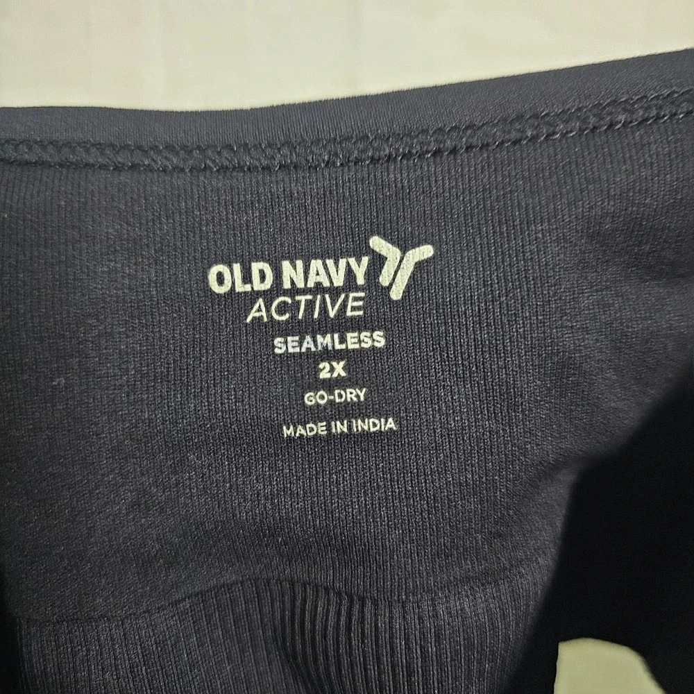 Old Navy‎ Active Seamless Go-Dry Sports Bra Black 2X Adjustable Straps Racerback